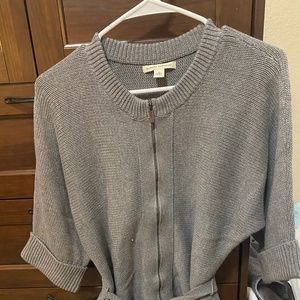 Grey short sleeve cardigan